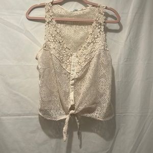 Cream Lace Top